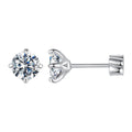 925 Sterling Silver Moissanite Stud Earrings for Women - 0.5ct, 0.6cm Size, White Gold Plated