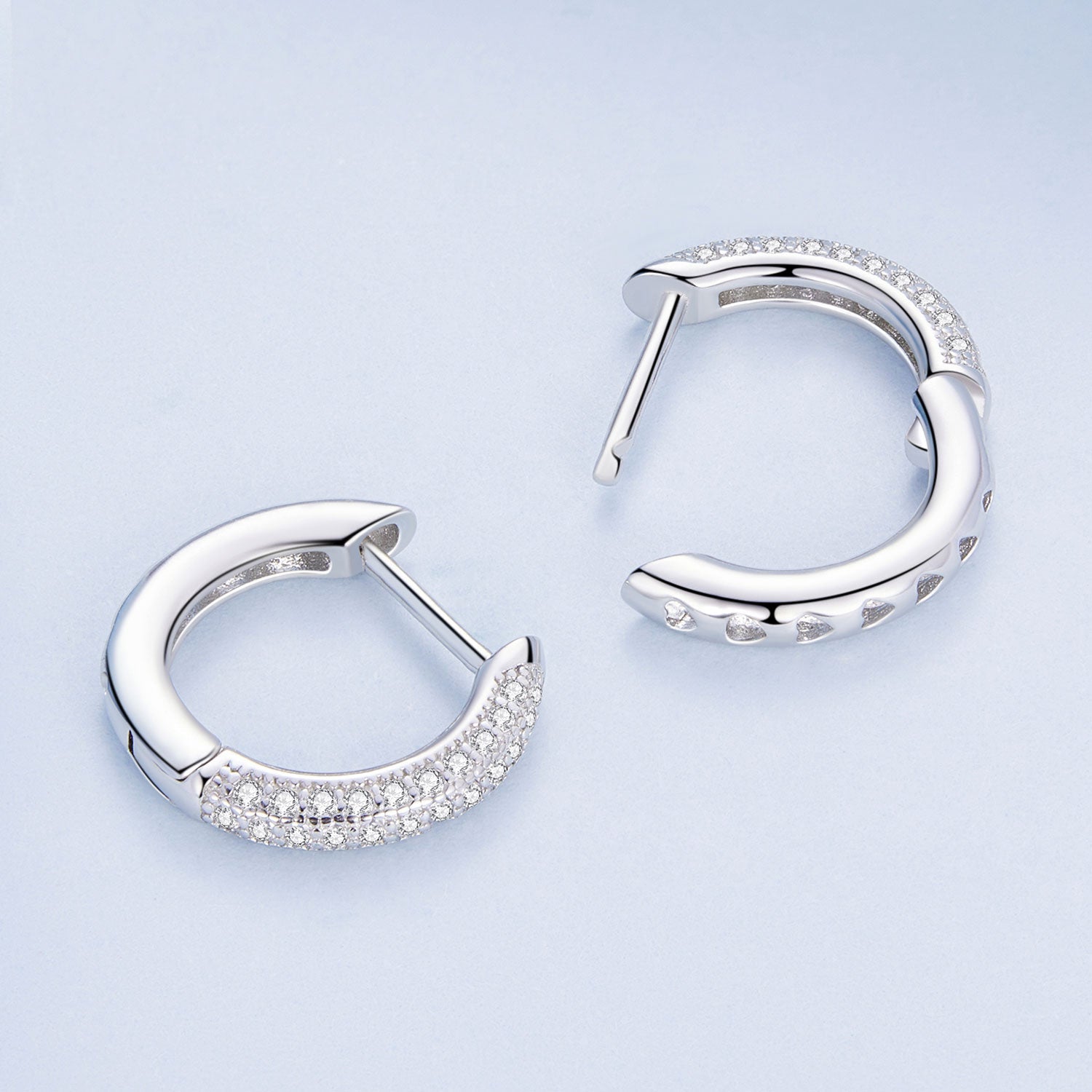 925 Sterling Silver Pavé Setting CZ Earrings for Women