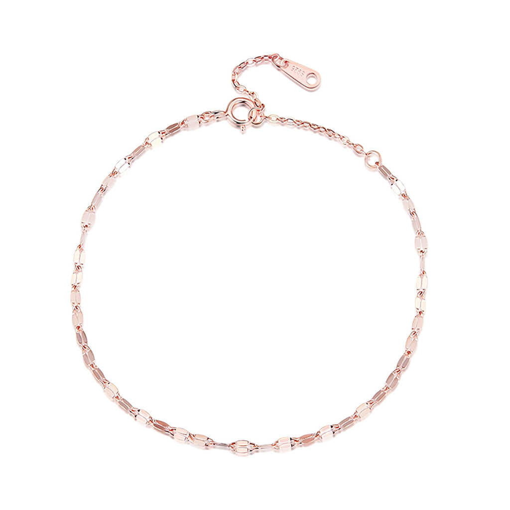 925 Sterling Silver Adjustable Rose Gold Bracelet for Women