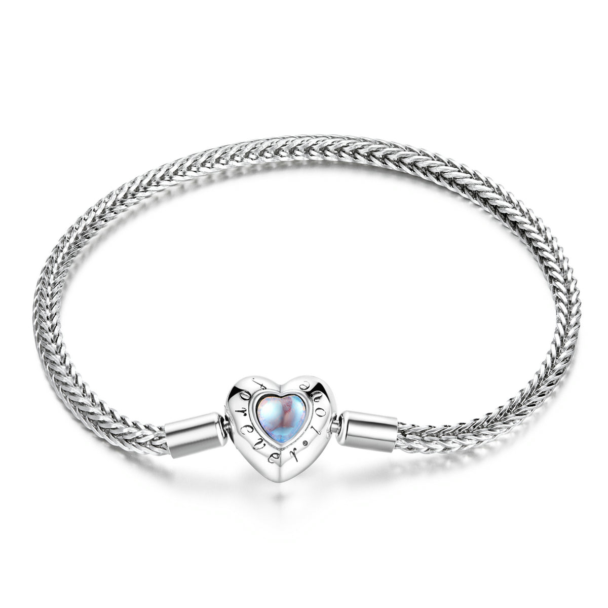 925 Sterling Silver Moonstone Bracelet 17cm for Women