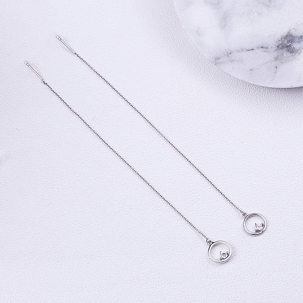 925 Sterling Silver Plated Platinum Pavé Setting CZ Earrings for Women