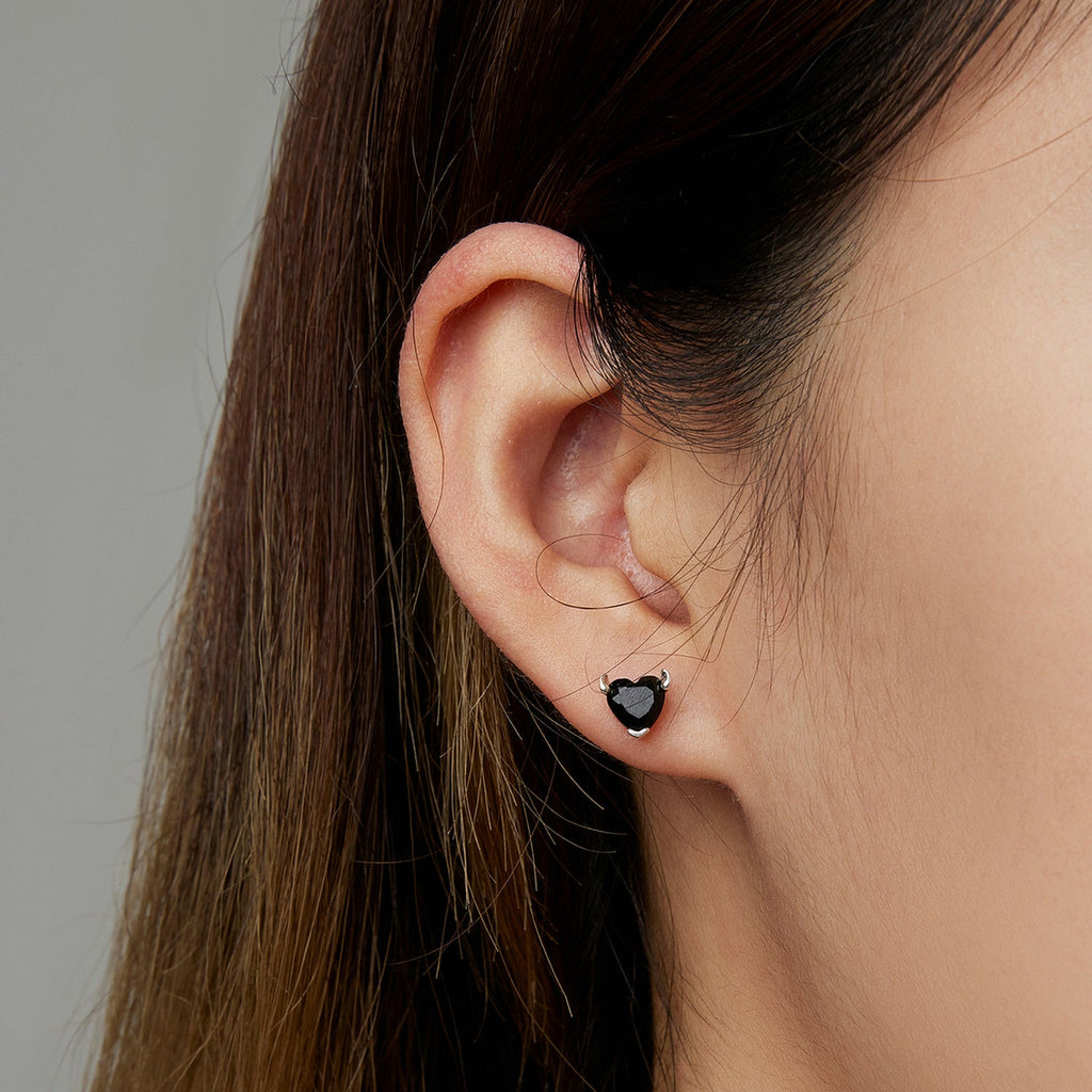 925 Sterling Silver Oxidized CZ Earrings for Women