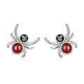 925 Sterling Silver Earrings with Pavé Setting CZ and Transparent Glass