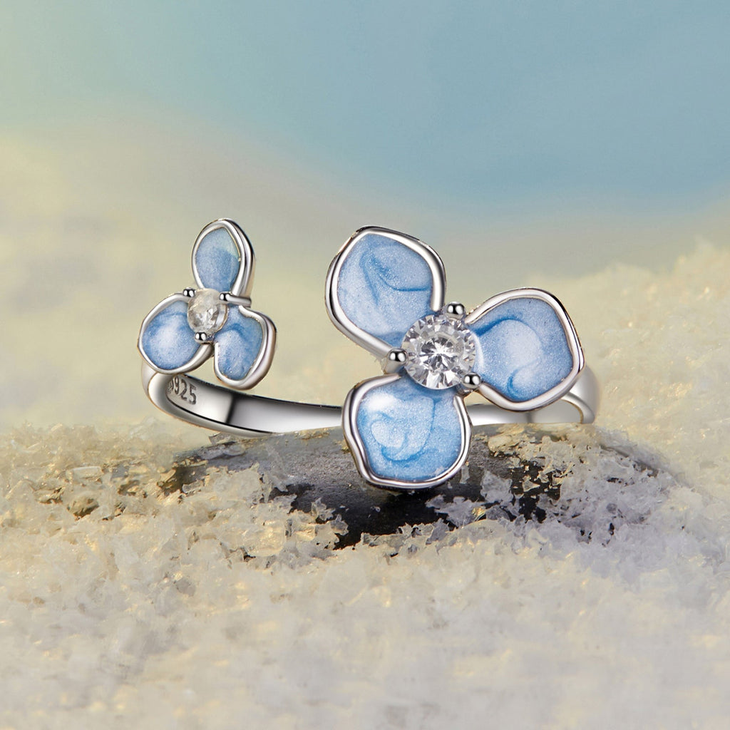 925 Sterling Silver Ring with Enamel Process and Pavé CZ - Stylish & Elegant Design for Women
