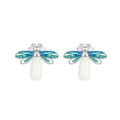 925 Sterling Silver Earrings with Luminous Stone in 10x12mm