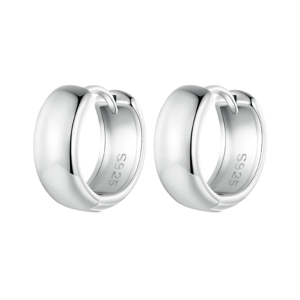 925 Sterling Silver Platinum Plated Earrings 11x5mm for Women