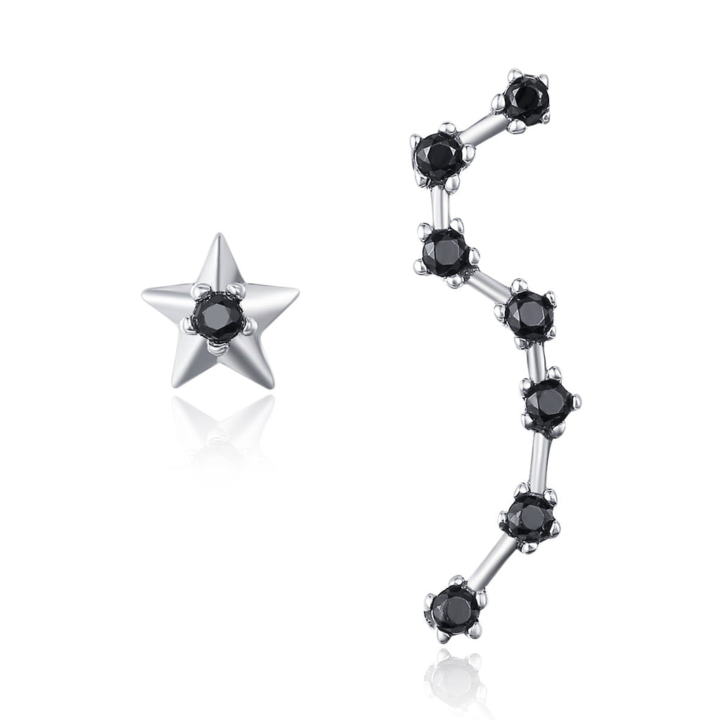 925 Sterling Silver Earrings with Pavé Setting CZ - 2.3cm Height