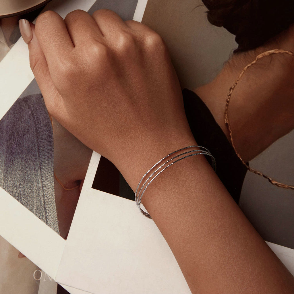 925 Sterling Silver White Gold Plated Bracelet for Women