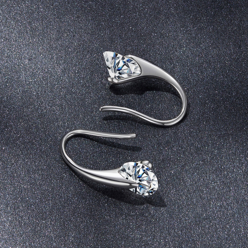 925 Sterling Silver Moissanite 1ct Earrings for Women