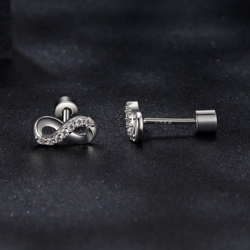 925 Sterling Silver & Moissanite Earrings 0.005ct for Women