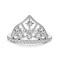925 Sterling Silver White Gold Plated Ring with Pavé Setting CZ Size 6 for Women