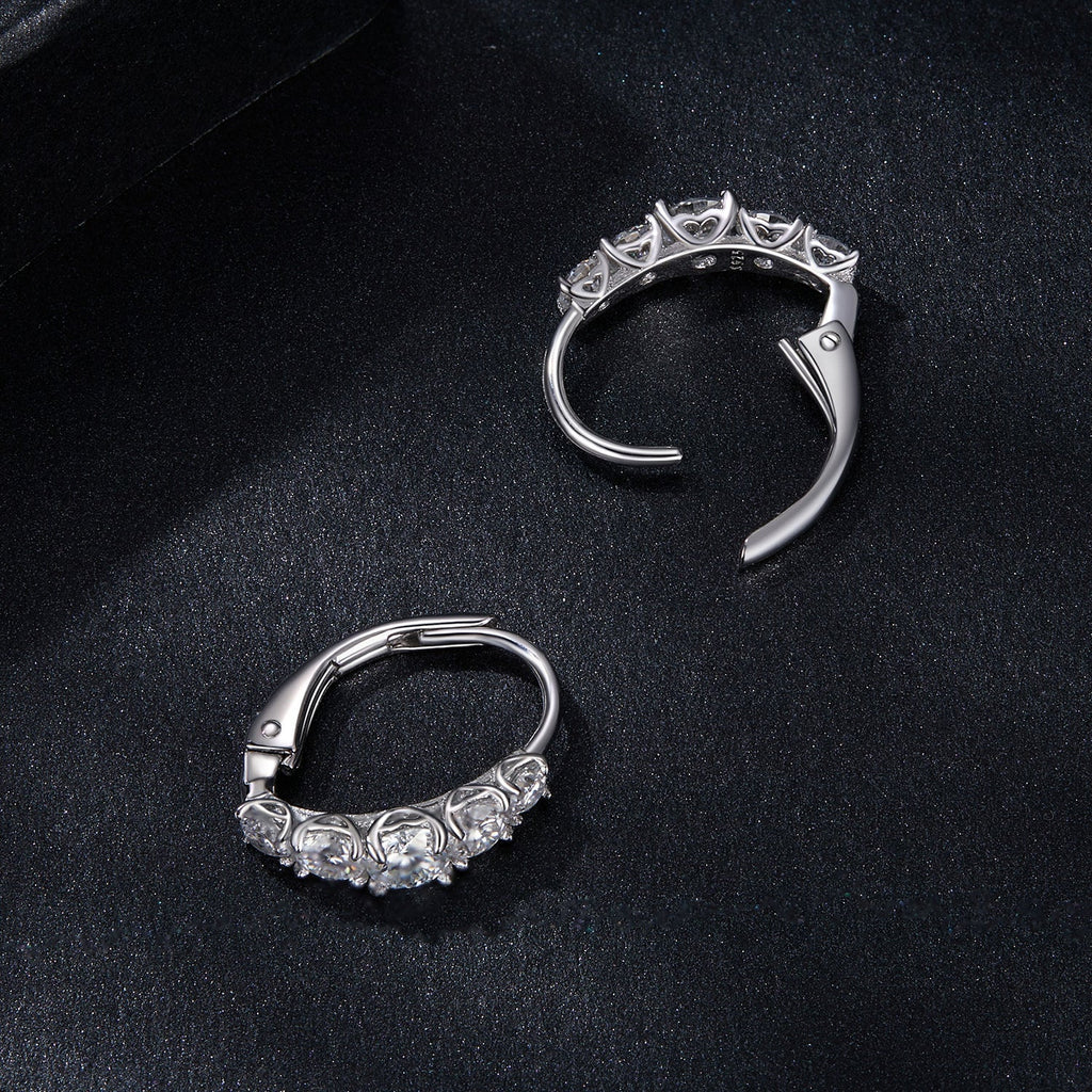 925 Sterling Silver Moissanite Earrings 13*4mm for Women