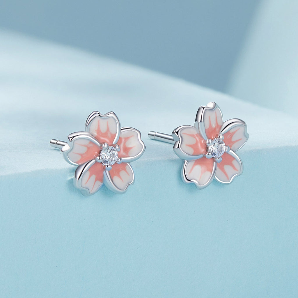 925 Sterling Silver Multi-Color Enamel Pavé CZ Earrings