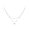 925 Sterling Silver Necklace with 8x6mm Pavé Setting CZ Pendant for Women