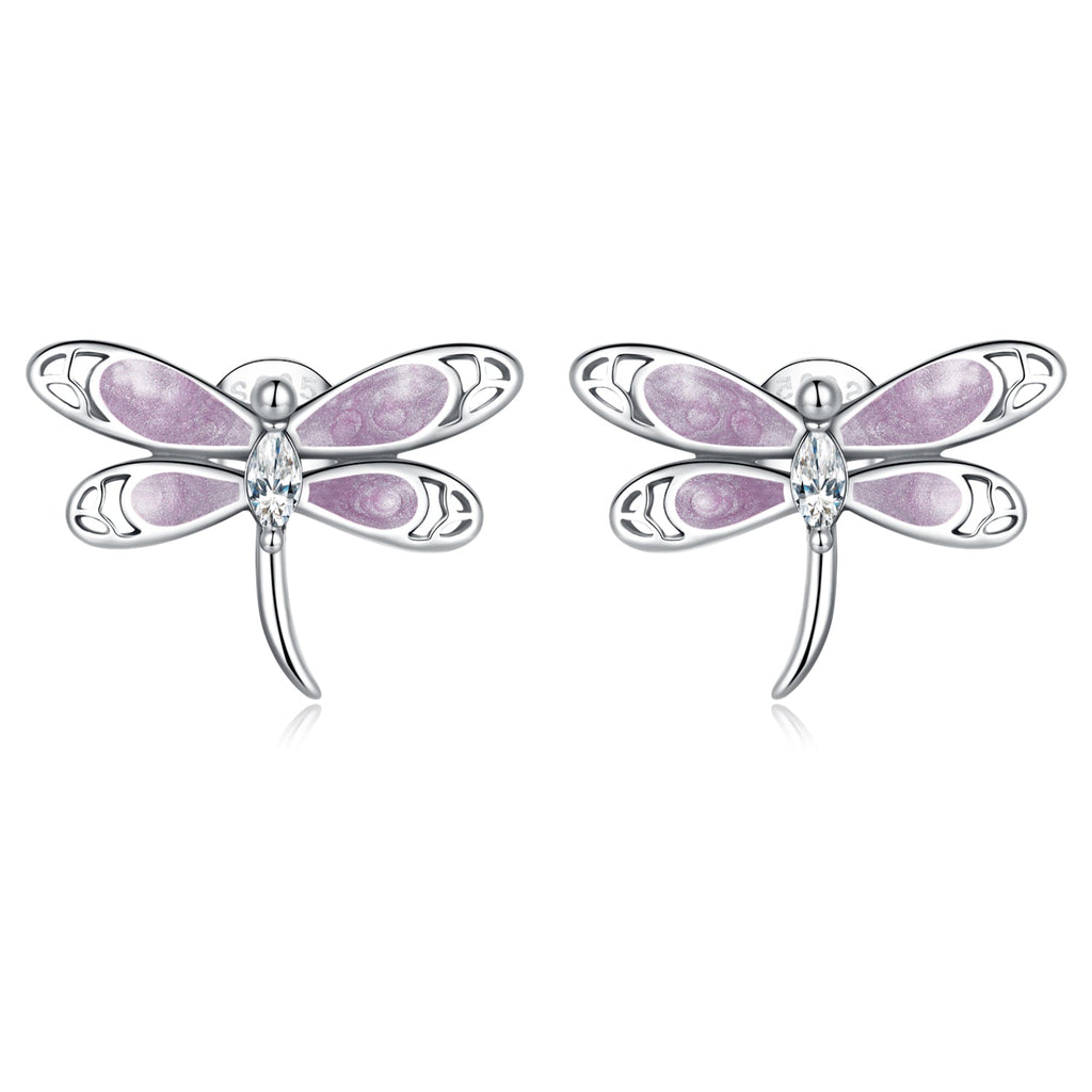 925 Sterling Silver Enamel Process Earrings with Pavé Setting CZ for Women