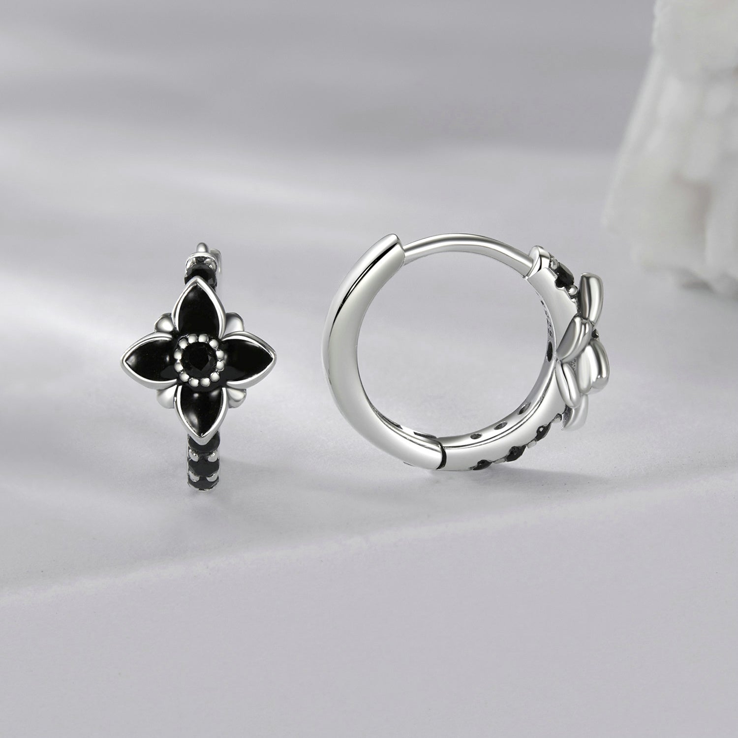 925 Sterling Silver Enamel and CZ Earrings for Women