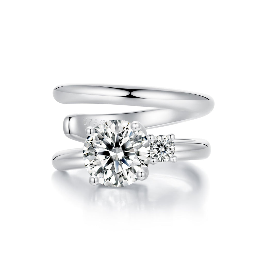 925 Sterling Silver 5mm Moissanite Earrings for Women, 13x8mm, White Gold Plated
