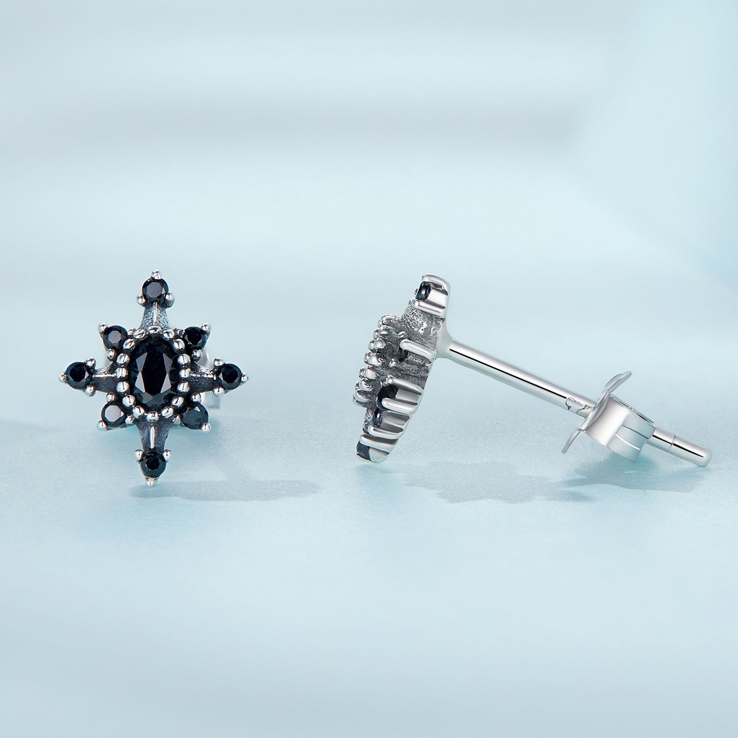 925 Sterling Silver Earrings with Pavé Setting CZ, Size 0.8*0.7cm for Women
