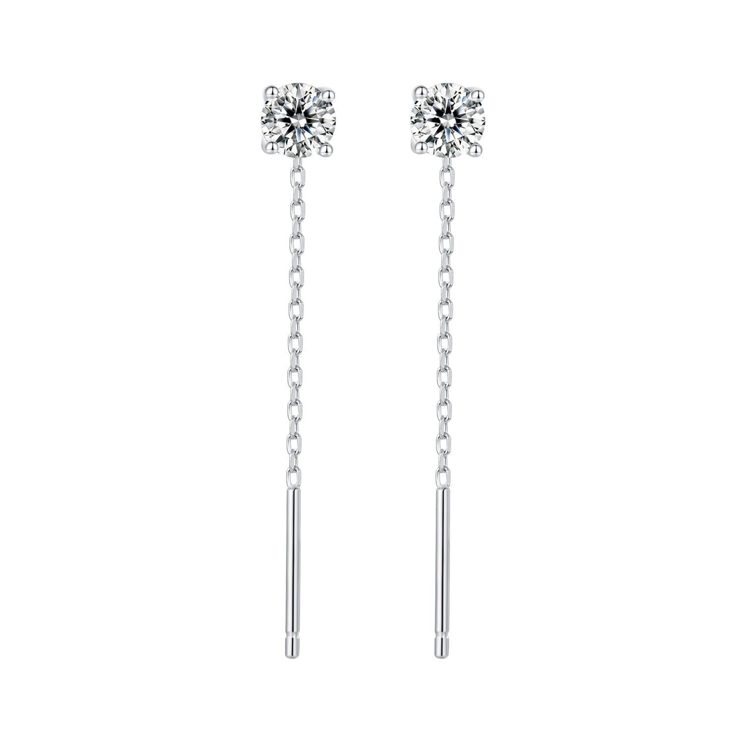 925 Sterling Silver 4.0 Carat Moissanite Earrings for Women