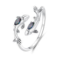 925 Sterling Silver Transparent Glass Ring for Women