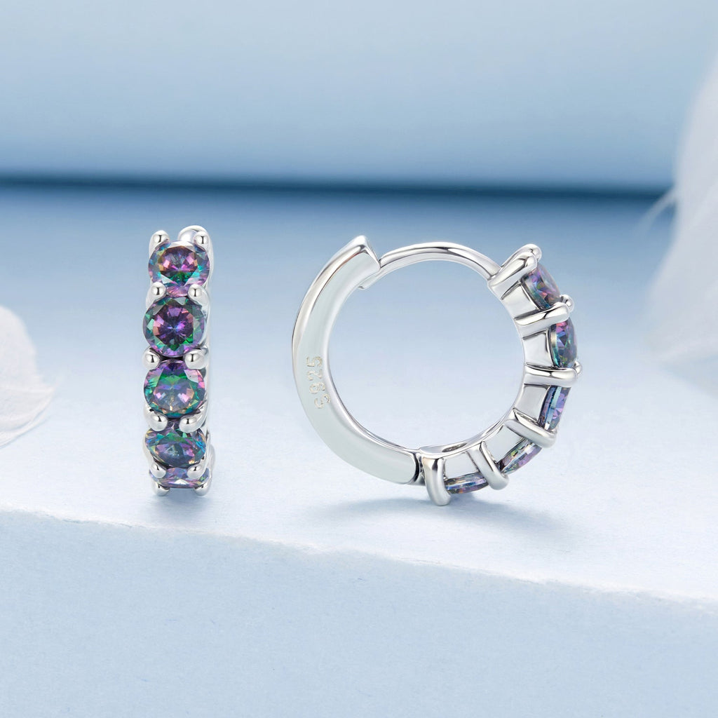 925 Sterling Silver Earrings with Pavé Setting CZ in Oxidized Finish for Women