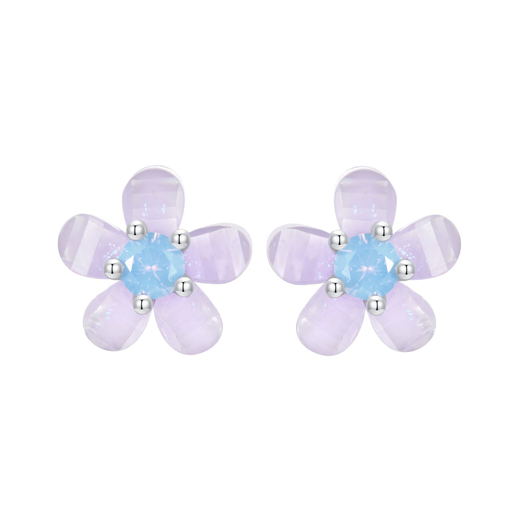 925 Sterling Silver Opal 8mm Earrings for Women