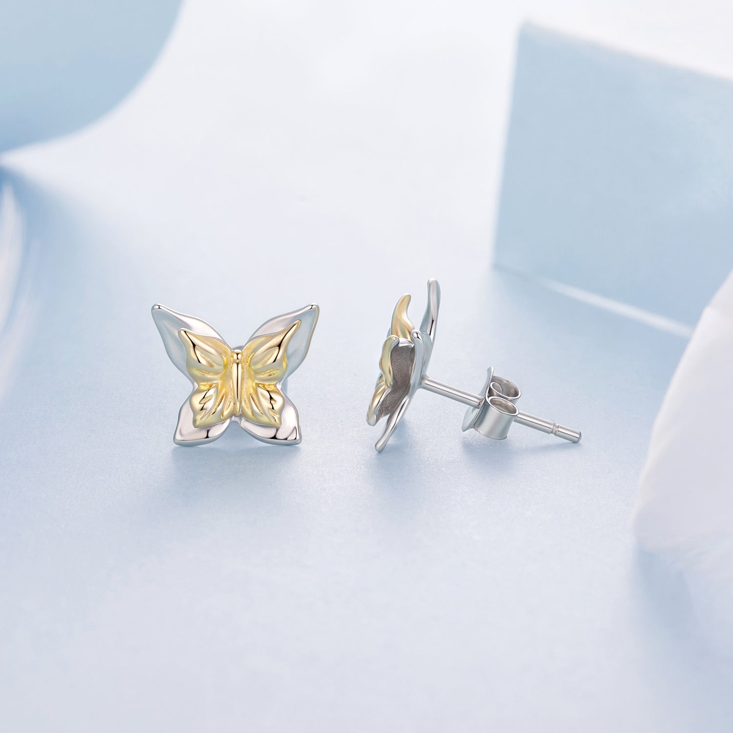 925 Sterling Silver White Gold Plated Small Earrings