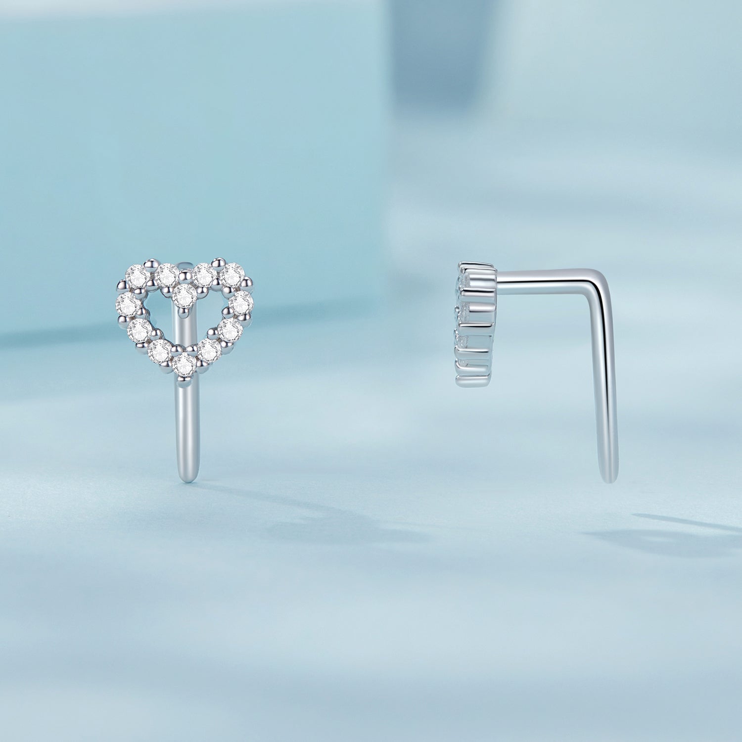 925 Sterling Silver Earrings with Pavé Setting and CZ - Size 10mm x 6mm