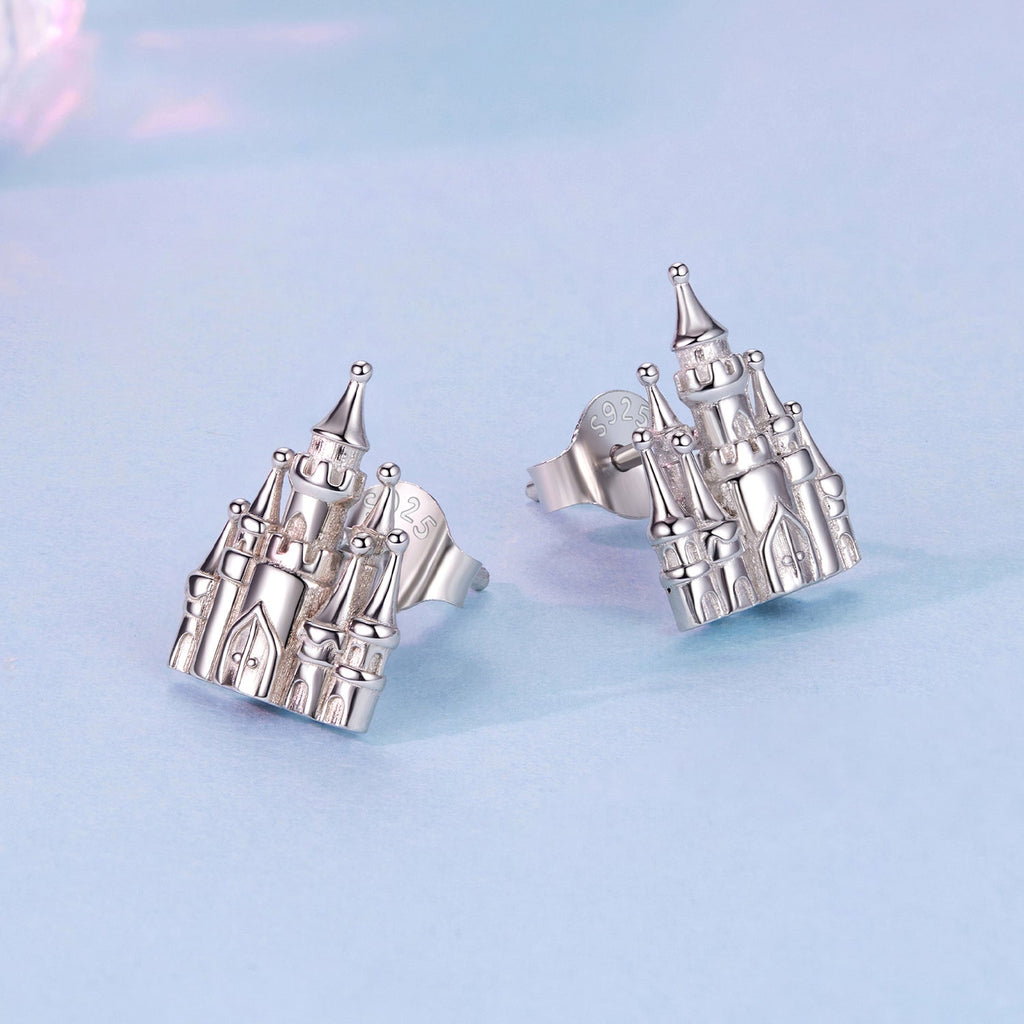 925 Sterling Silver Plated White Gold Earrings for Women, Size 1.3*1.0cm
