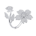 925 Sterling Silver Platinum Plated Pavé Setting CZ 0.2cm Ring