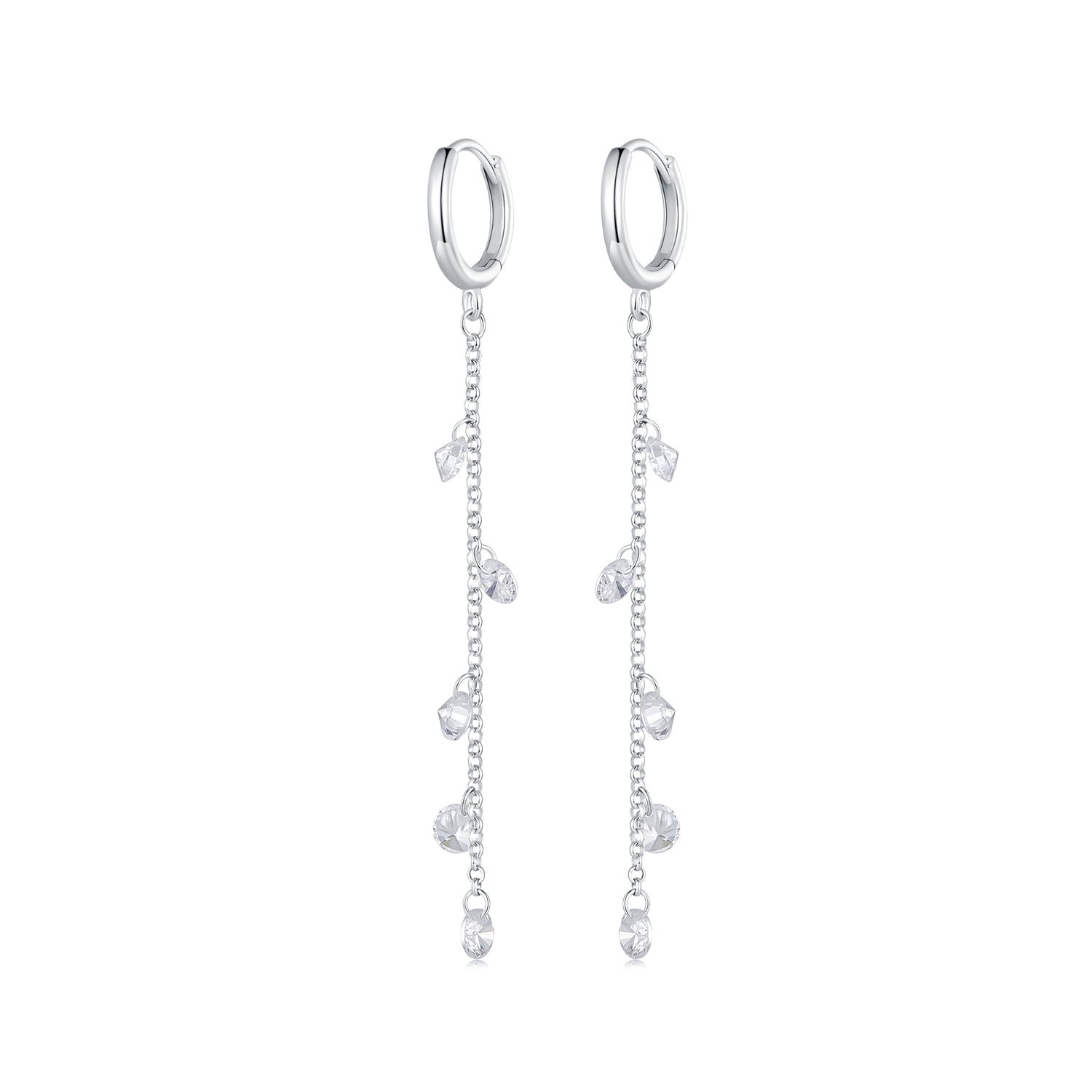 S925 Sterling Silver Pavé Setting CZ Earrings for Women