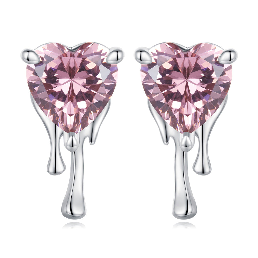 925 Sterling Silver CZ Earrings with Pavé Setting for Women