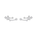 925 Sterling Silver & Brass White Gold Plated Earrings with CZ for Women