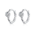 925 Sterling Silver Earrings with Pavé Setting CZ - 1cm for Women