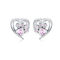 925 Sterling Silver Earrings with Pavé Setting CZ, 0.9cm for Women
