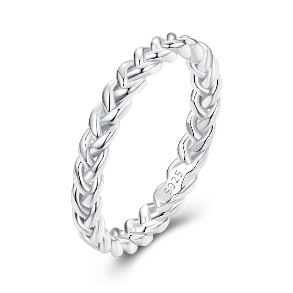 925 Sterling Silver Plated Platinum Ring Size 6 for Women