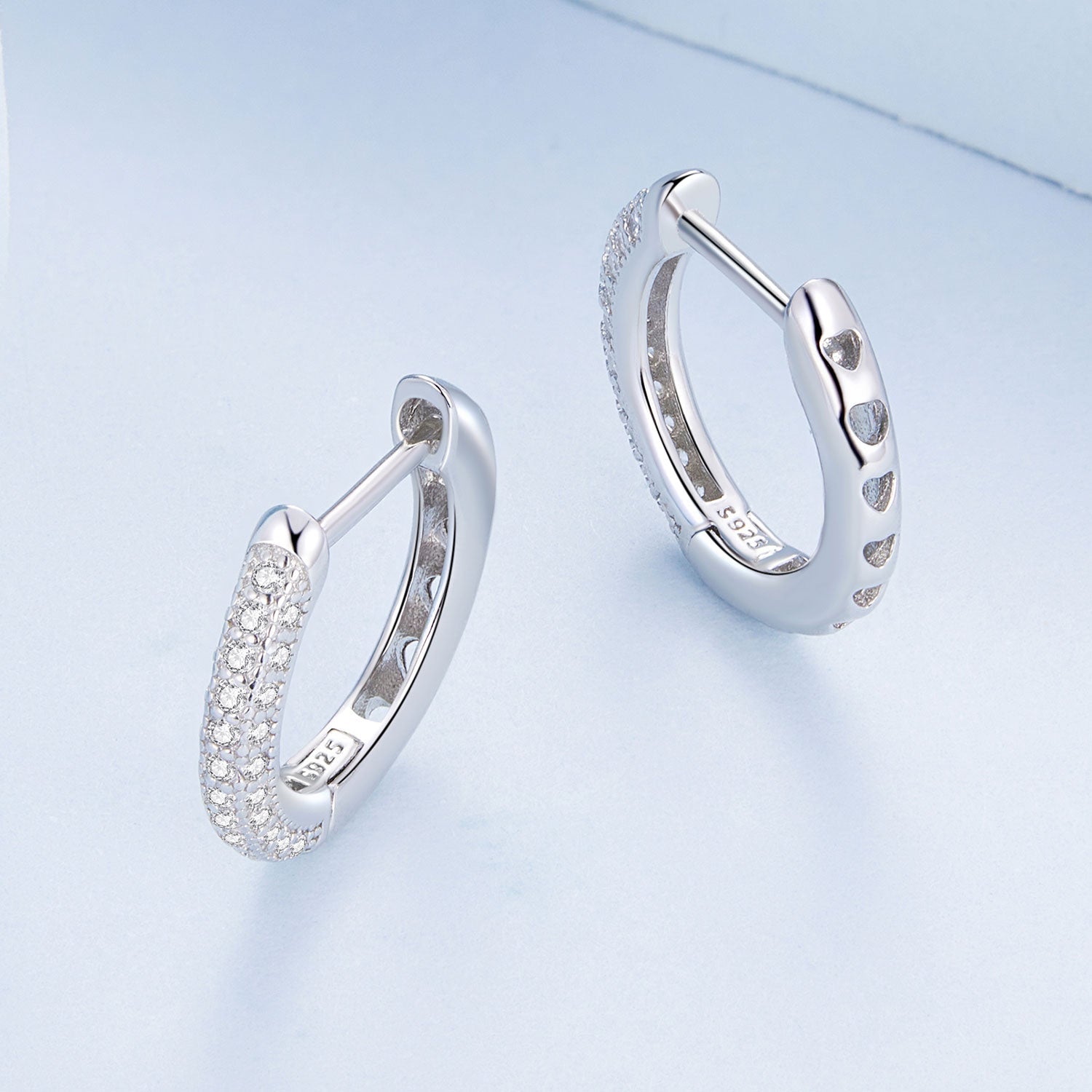 925 Sterling Silver Pavé Setting CZ Earrings for Women