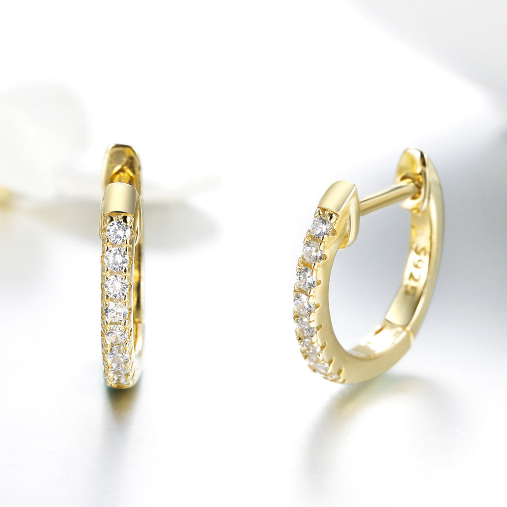 925 Sterling Silver 1.3cm Pavé Set CZ Earrings