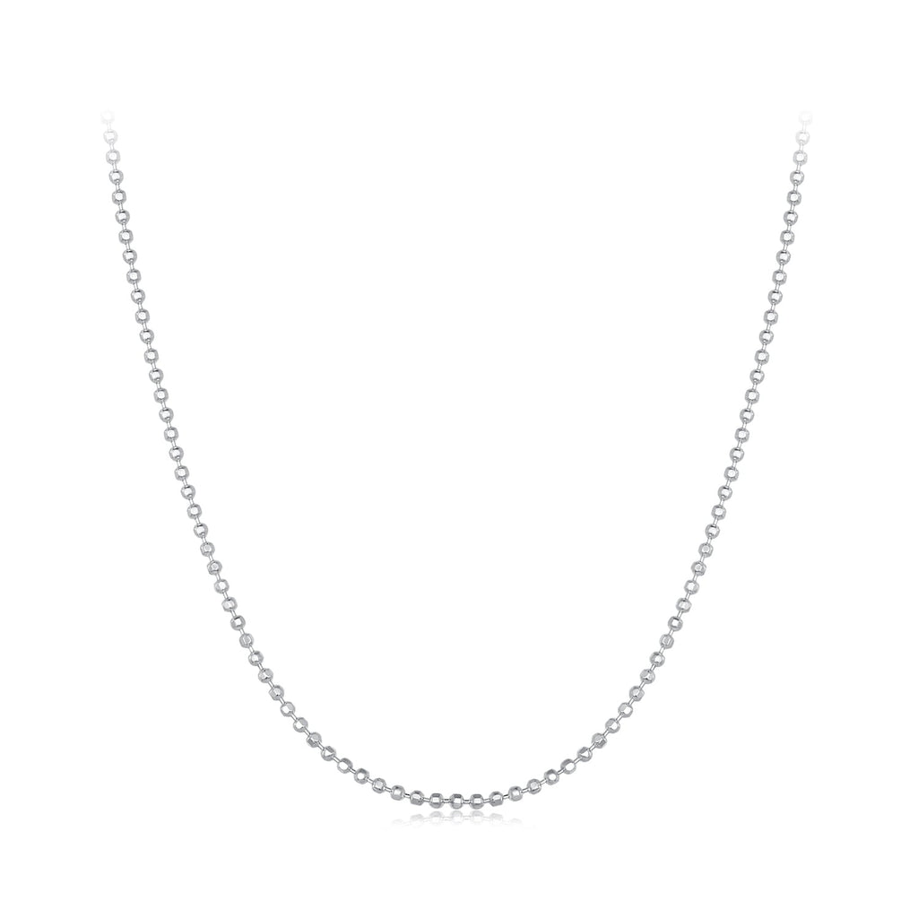 925 Sterling Silver Plated Platinum Necklace 400+50mm for Women