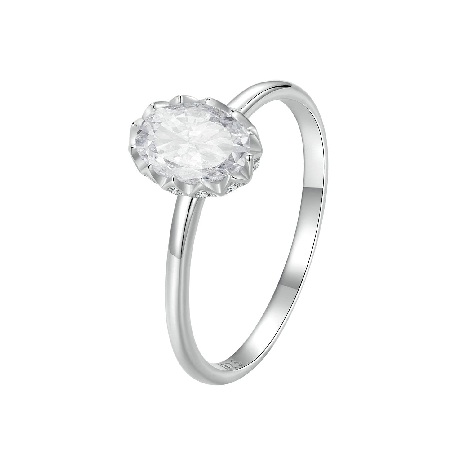 925 Sterling Silver 1.6mm Moissanite 1ct Ring in Size 6 for Women