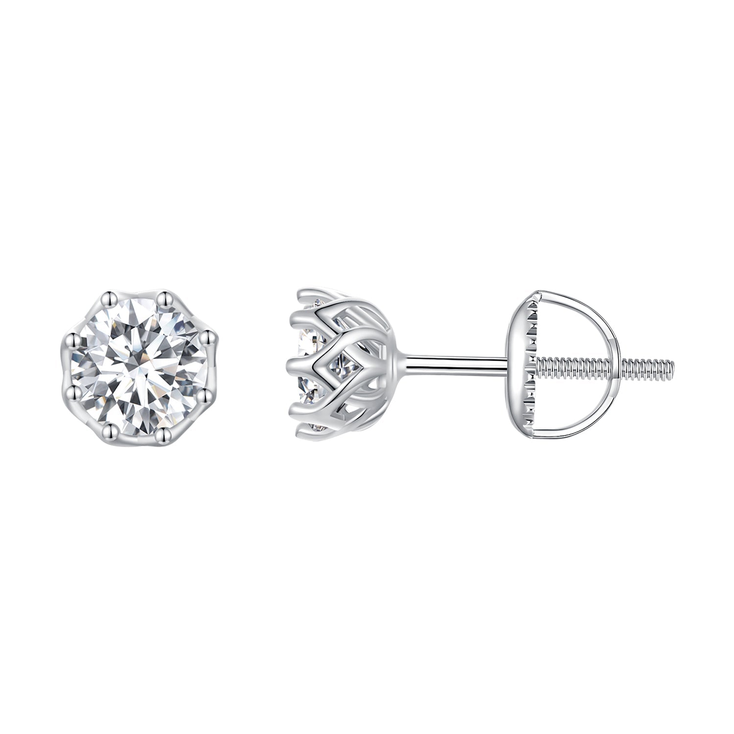 925 Sterling Silver Moissanite 0.5 Carat Earrings for Women