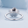 925 Sterling Silver Pavé Set CZ Platinum Plated Ring Size 6 for Women