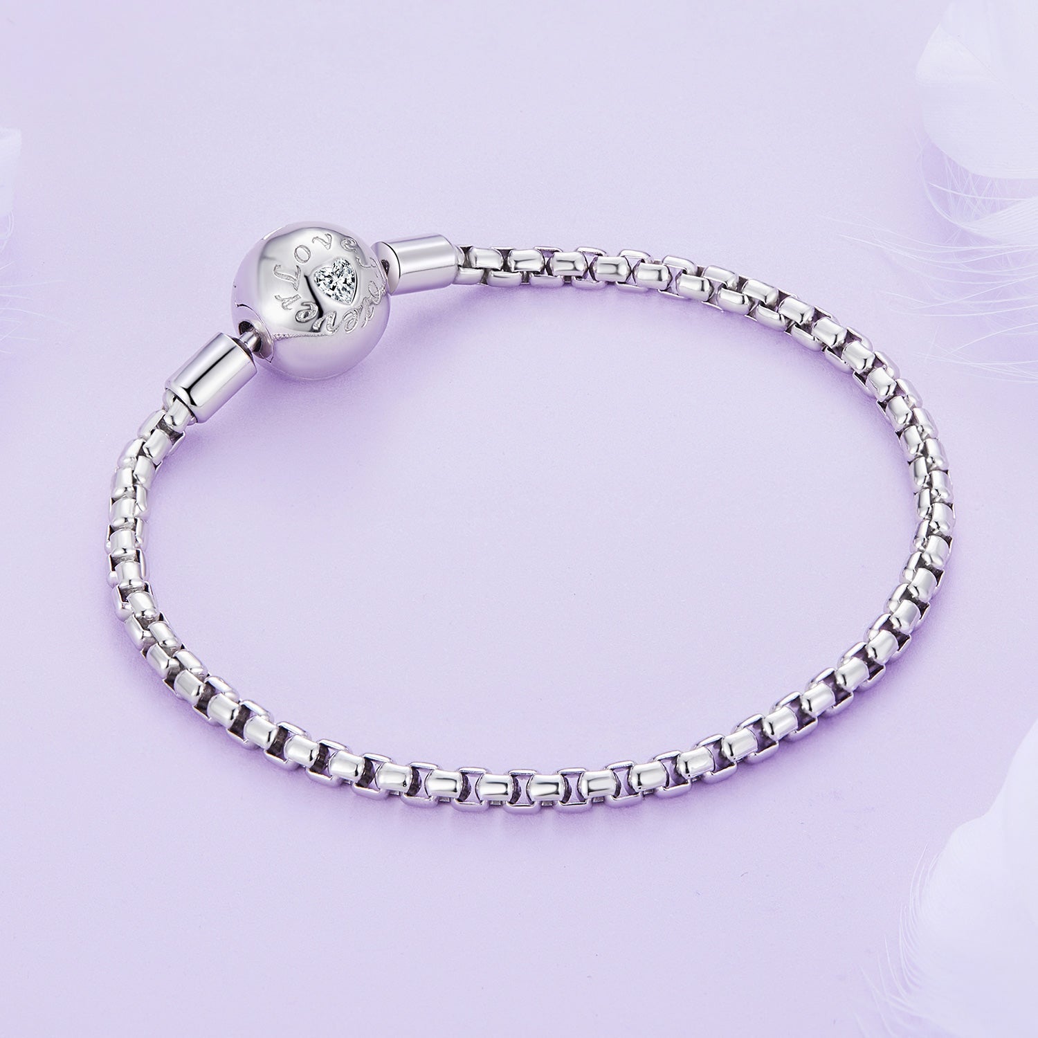 925 Sterling Silver Bracelet 19cm with CZ Stones for Women