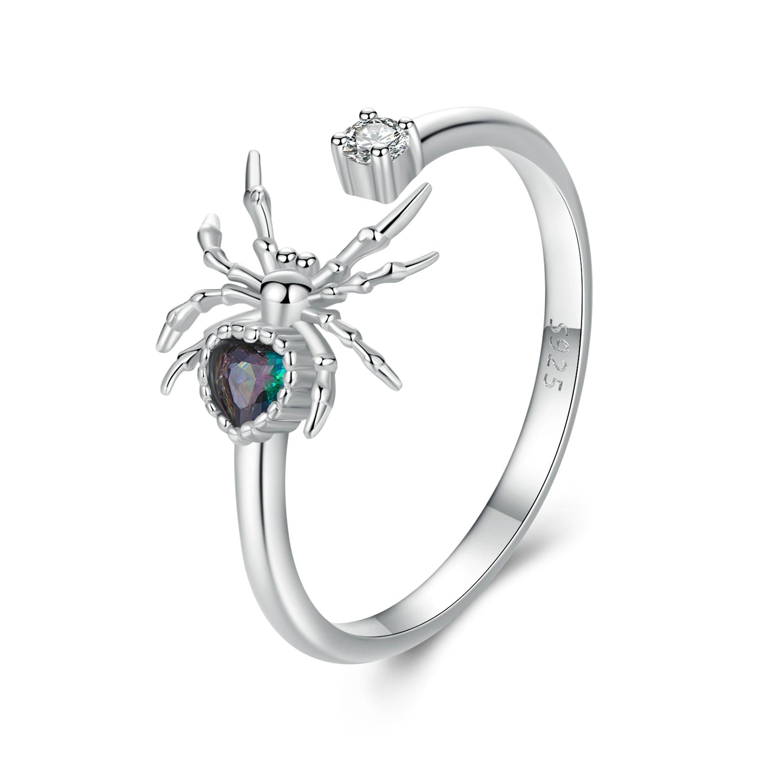 925 Sterling Silver White Gold Plated Ring with Pavé Setting CZ for Women
