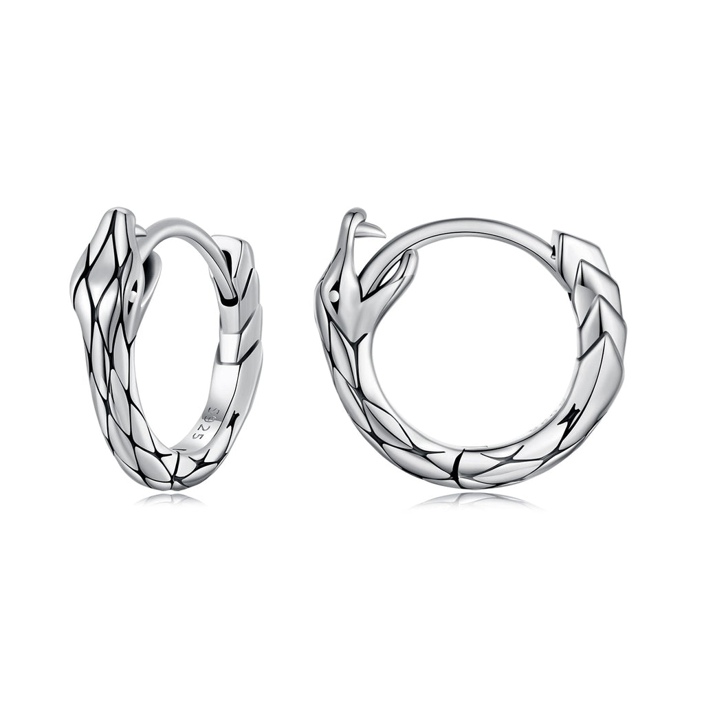925 Sterling Silver Earrings for Women, Oxidized Silver, 1.4x0.35 cm