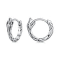 925 Sterling Silver Earrings for Women, Oxidized Silver, 1.4x0.35 cm