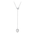 925 Sterling Silver White Gold Plated Necklace with Quality Shell Pearl and CZ for Women