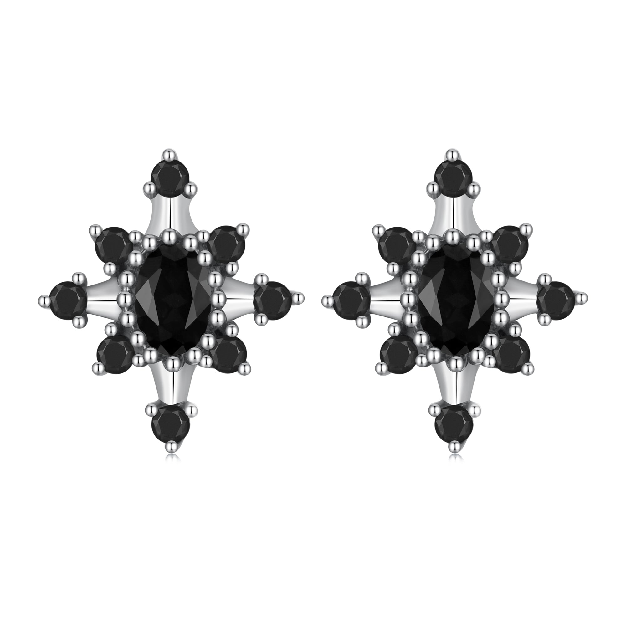 925 Sterling Silver Earrings with Pavé Setting CZ, Size 0.8*0.7cm for Women