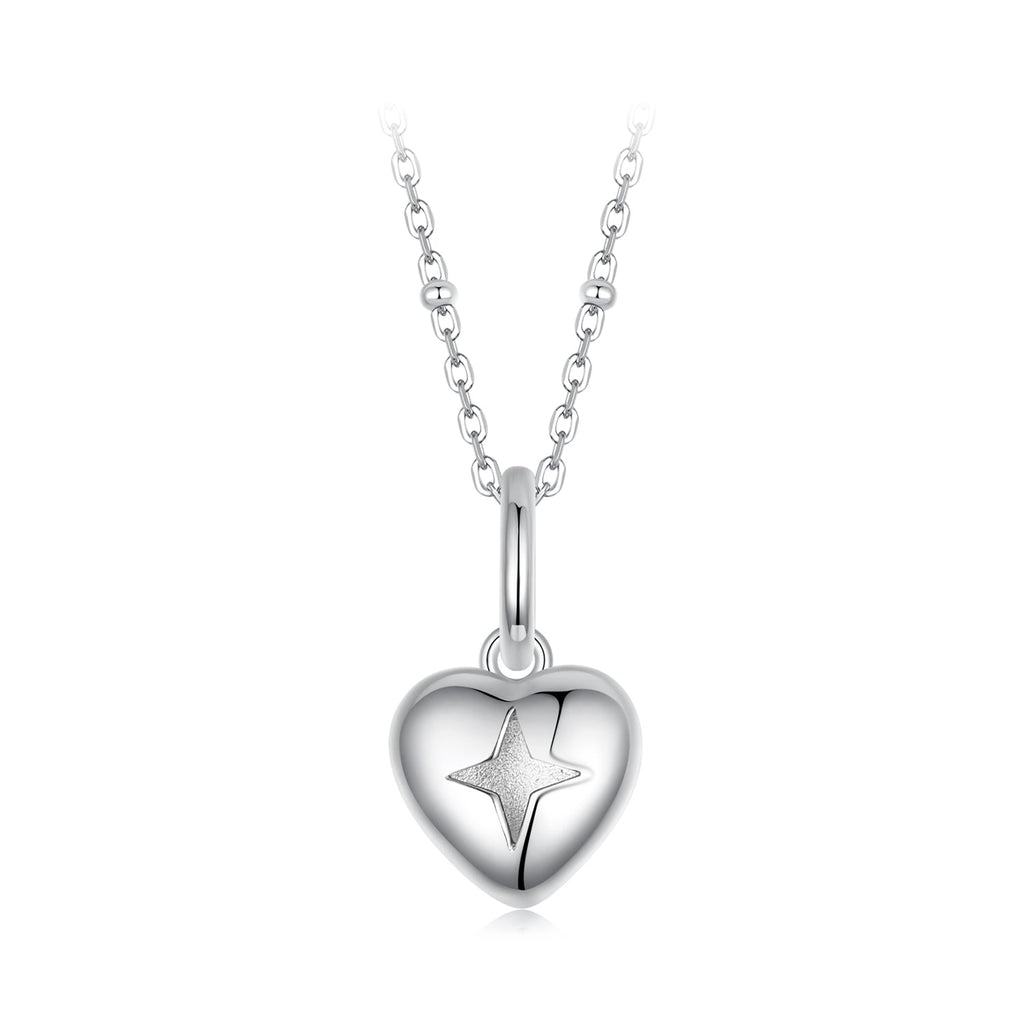 925 Sterling Silver Plated White Gold Necklace 40+5cm with 1.8*1.0cm Pendant for Women