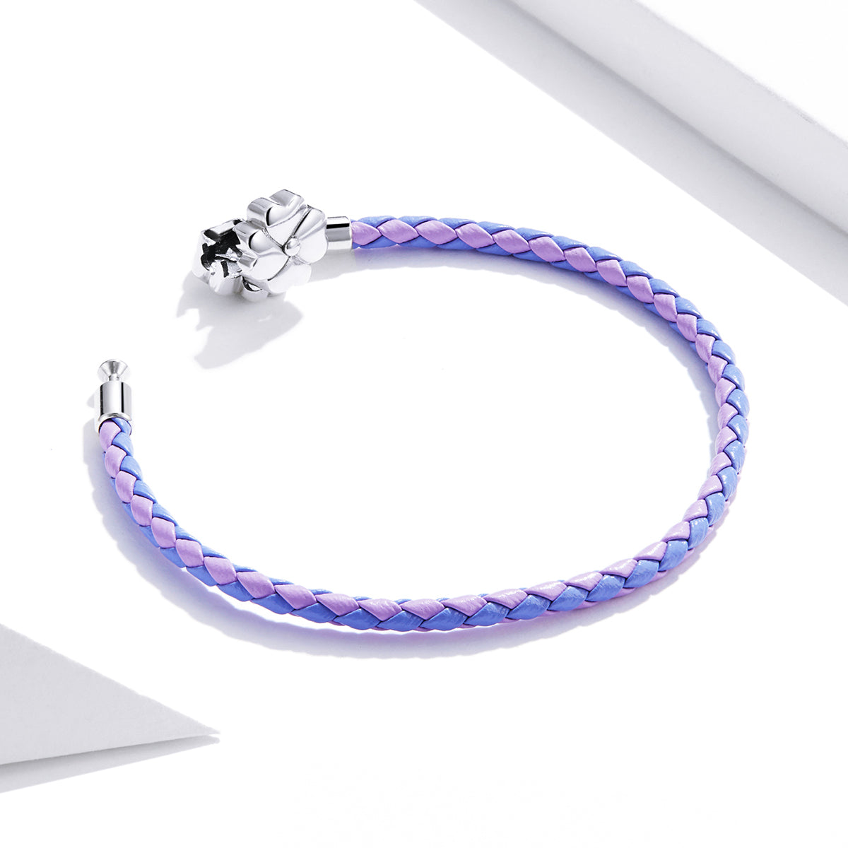 925 Sterling Silver Oxidized Silver Leather 17cm Bracelet